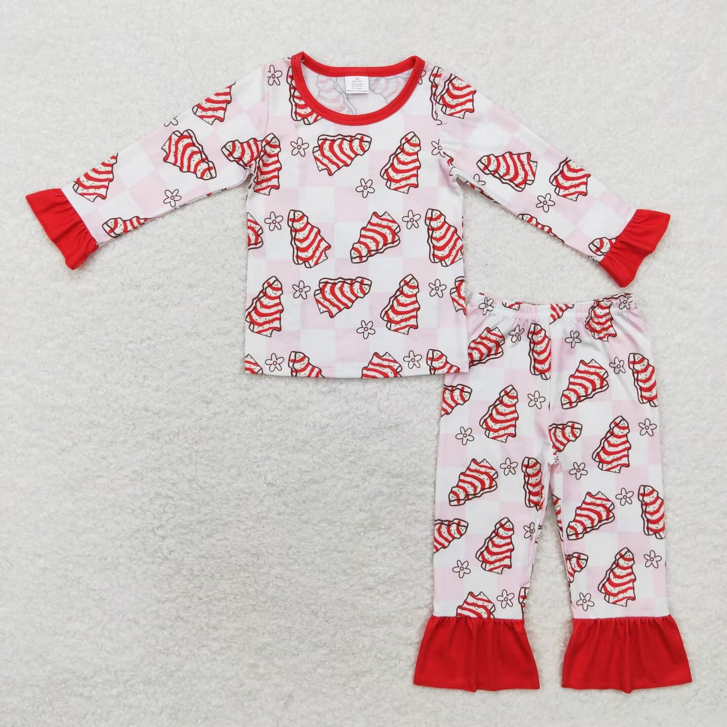 Toddler Girls Pajama Set Christmas Tree Cake