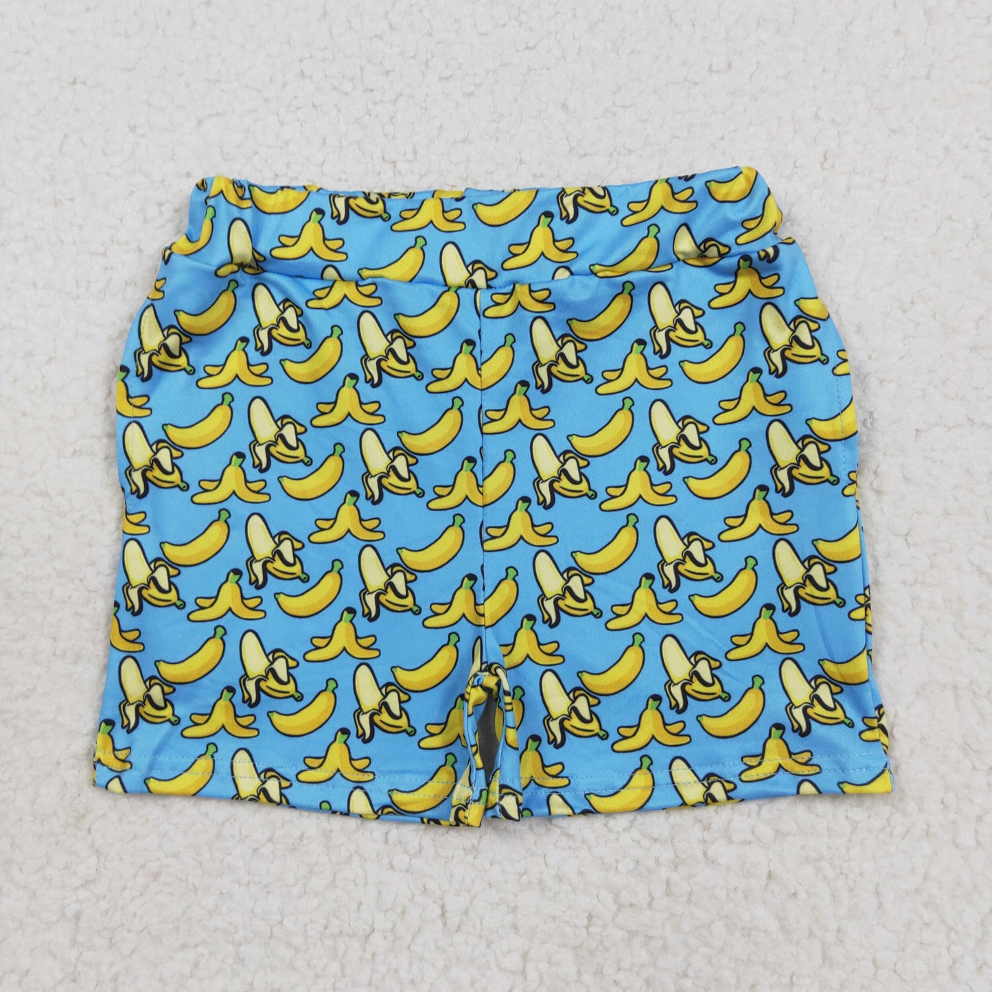 SS0634 Kids Girls Banana Print Shorts