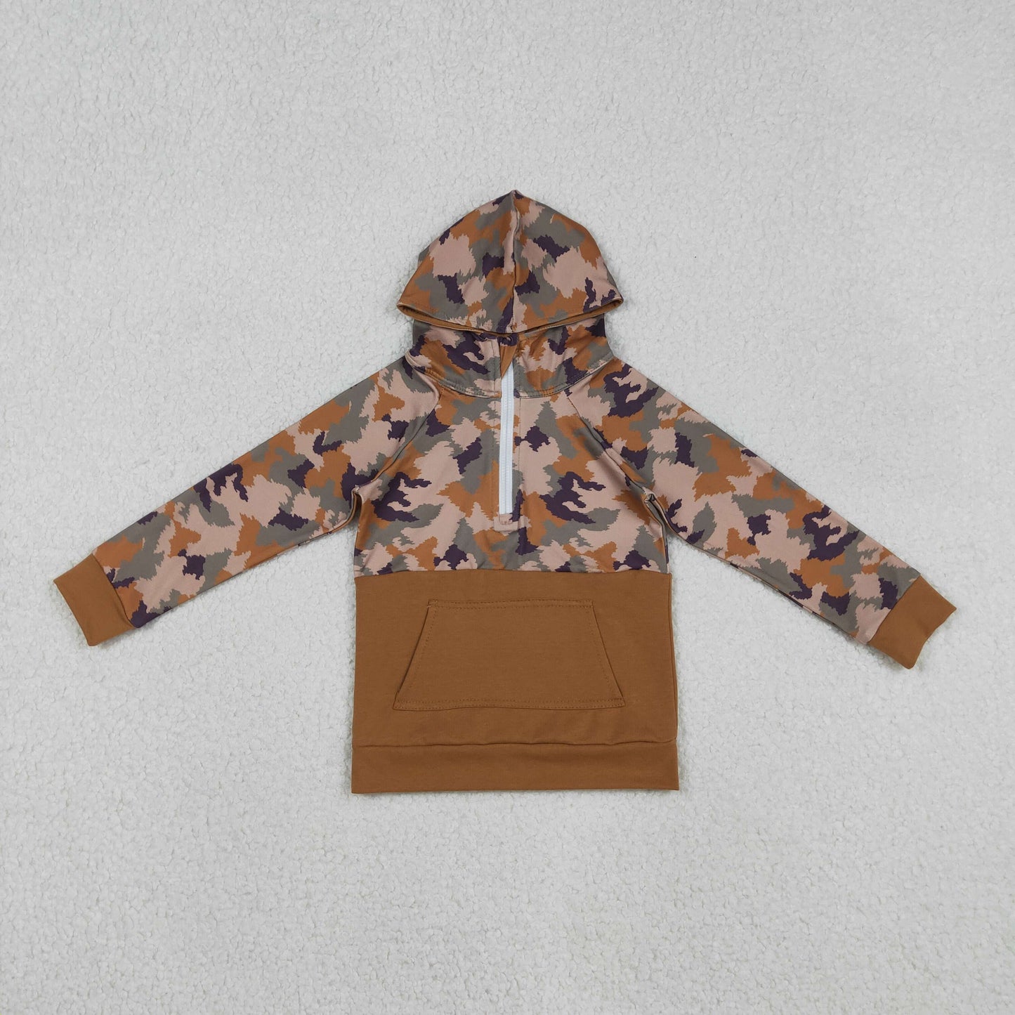 Baby Boys Brown Camo Long Sleeve Hoodie Top