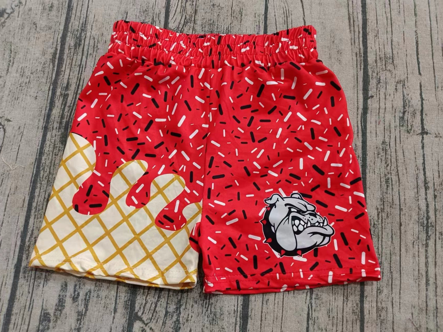 Preorder 5 MOQ,Kids Boys football team ice cream drip shorts
