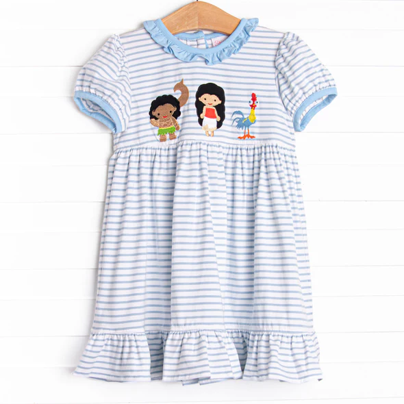 Baby Girls Short Sleeve Light Stripe Princess Dress Preorder 5 MOQ