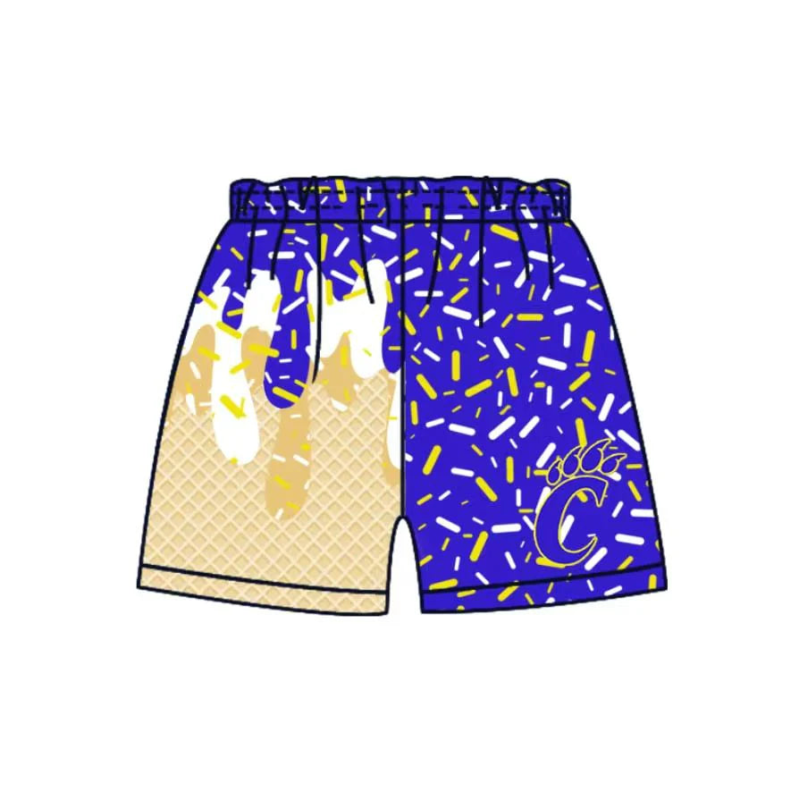 Preorder 5 MOQ Baby Boys Footballs Team Ice Cream Blue Shorts