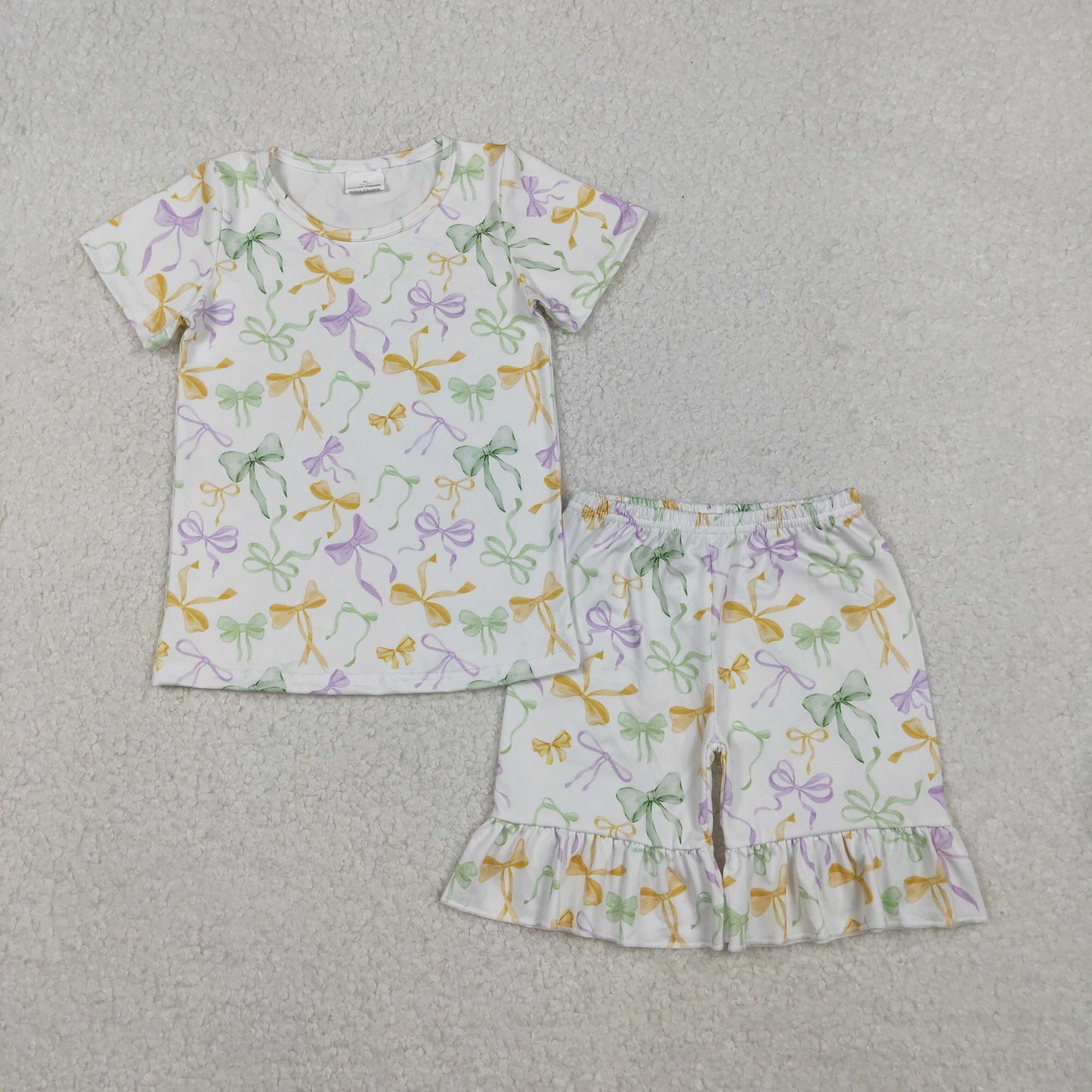 GSSO2717 Baby Girls Mardi Gars Bows Shorts Set