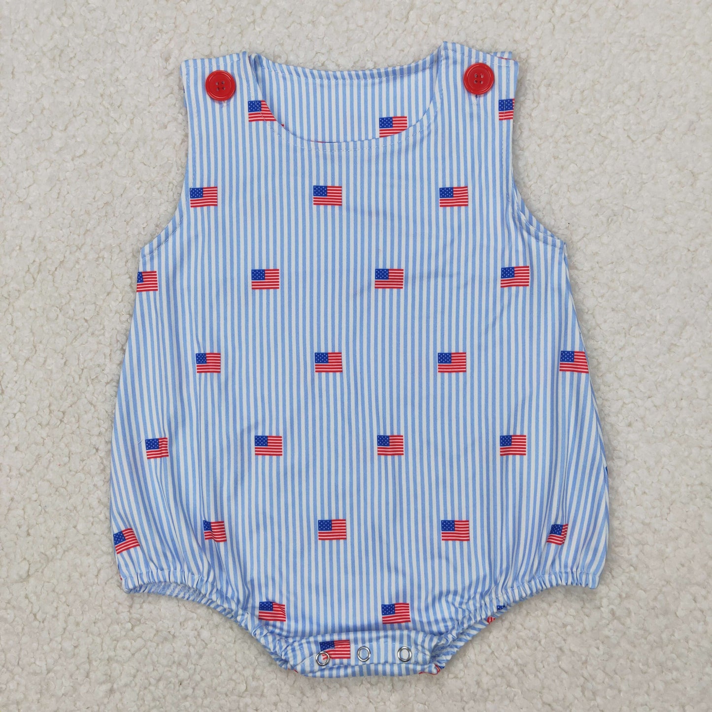 SR2922 Baby Boys July 4th Flag Bubble Romper