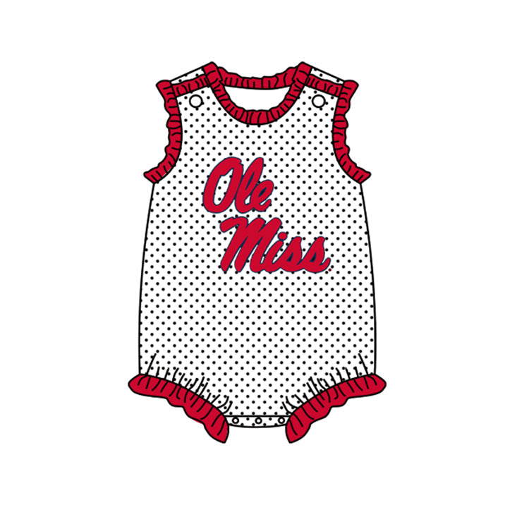 Baby Girls Ole Miss Football Team Bubble Romper Deadlime : 17th Aug