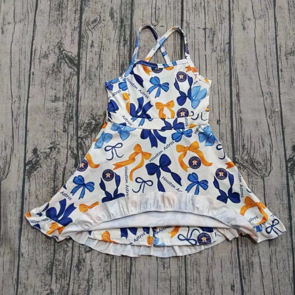 Preorder 5 MOQ,Kids Girls Football Team Houston Astros Active Dress