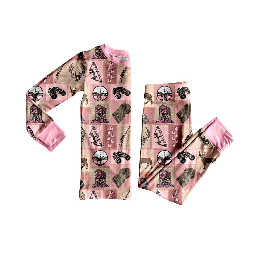 20 MOQ Preorder Baby Girls Hunting Long Sleeve Bamboo Pajama Set