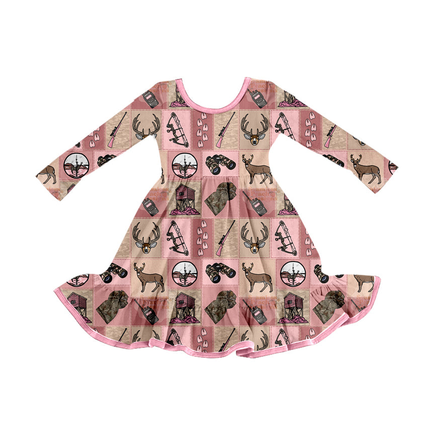 20 MOQ Preorder Baby Girls Hunting Long Sleeve Bamboo Dress