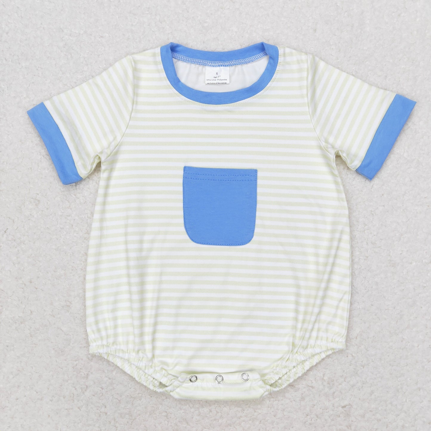 Newborn Baby Boys Bubble Romper With Pocket