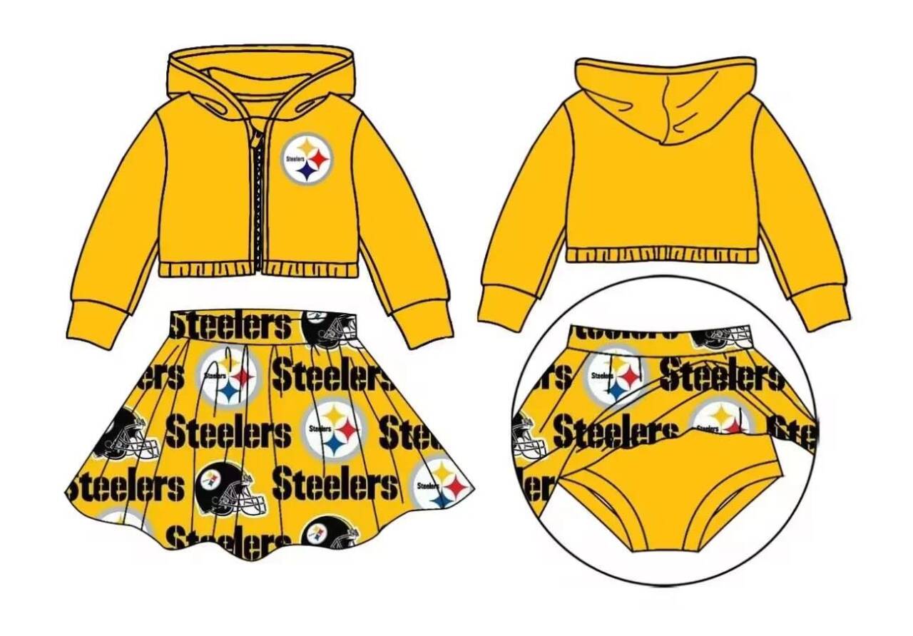 Baby Girls Sport Team Yellow Steelers Skirt Set Deadline Time : 20th October