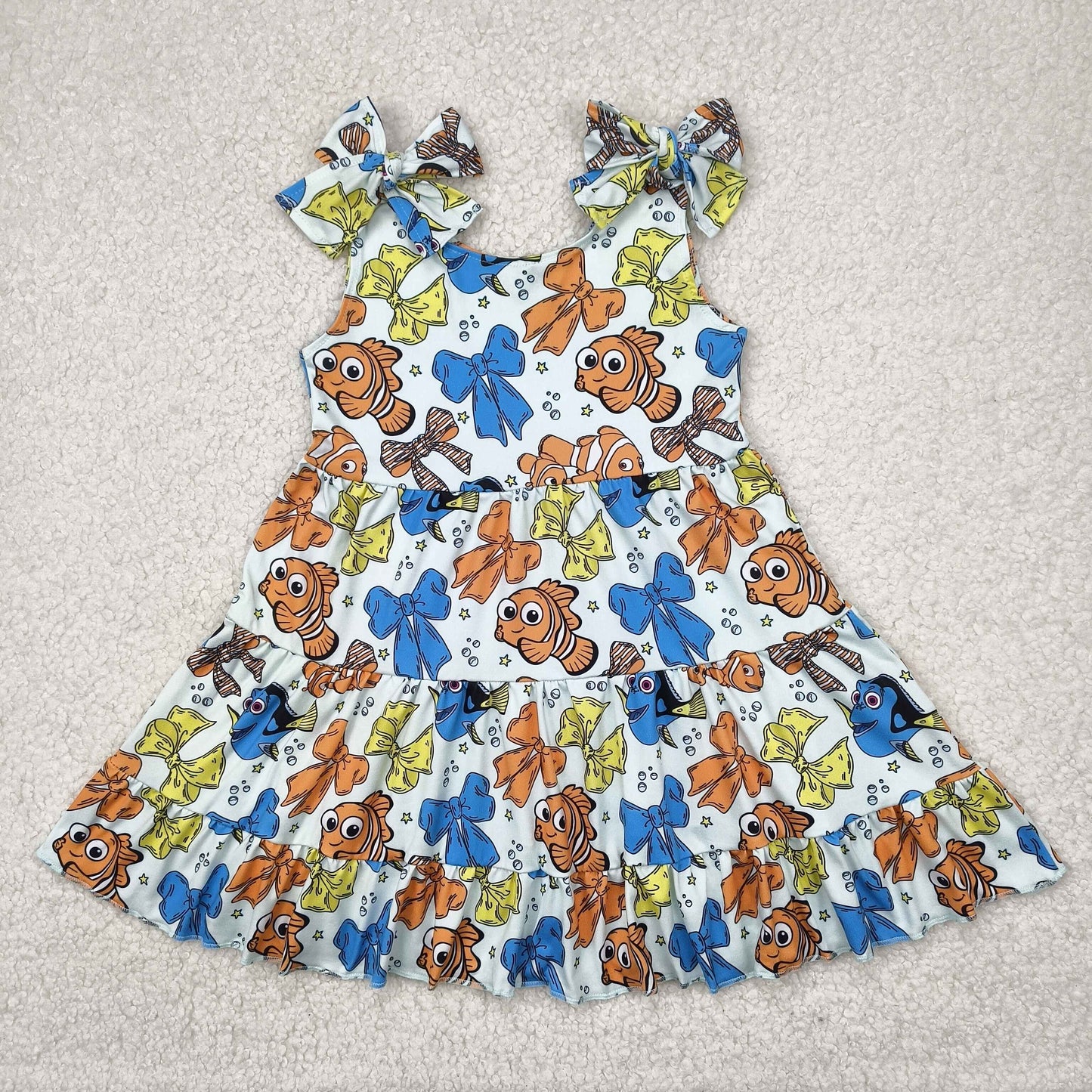 Kids Girls Cartoon Fish Dress
