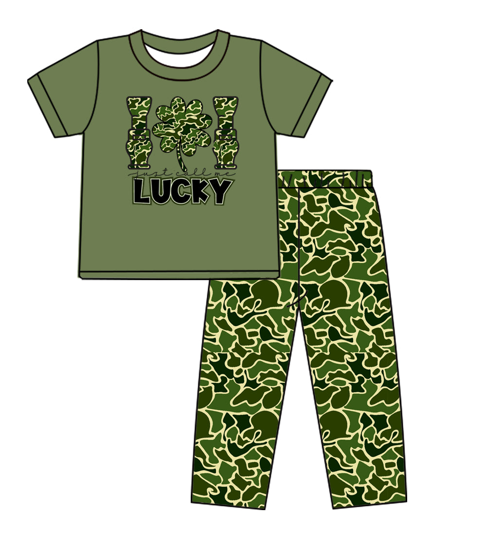 Baby Boys Saint Patrick Camo Lucky Outfit 5 MOQ Preorder