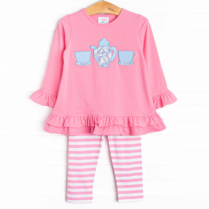Baby Girls Tea Pink Tunic Top Leggings Set 5 MOQ Preorder