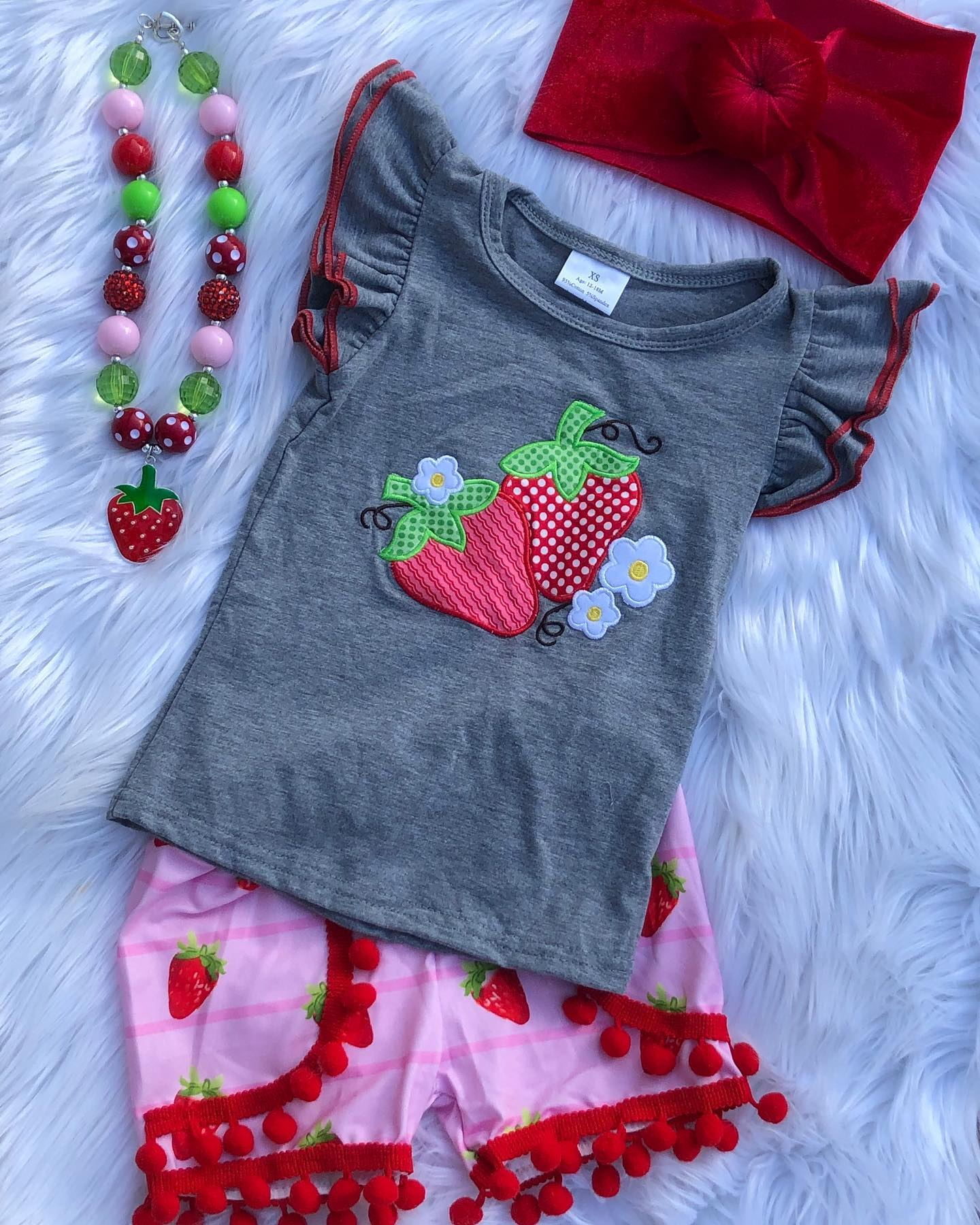 Embroider Strawberry Summer Set