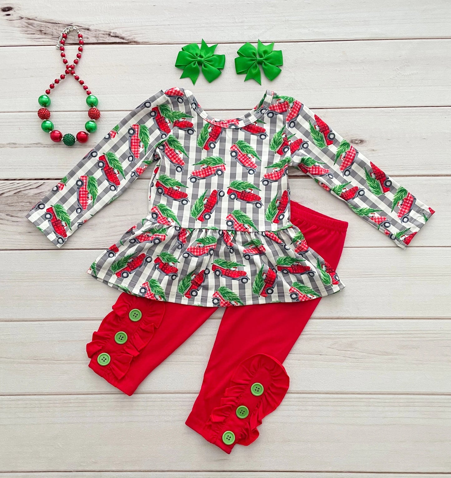 Cute Christmas Tree Truck Outfit