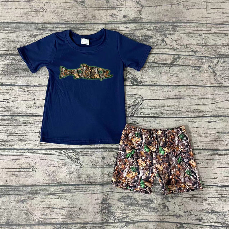Boys Summer Camo Fish Outfit