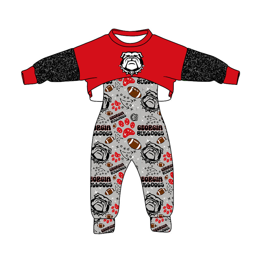 5 MOQ Kids Girls Football Team Top and Jumpsuit Set
