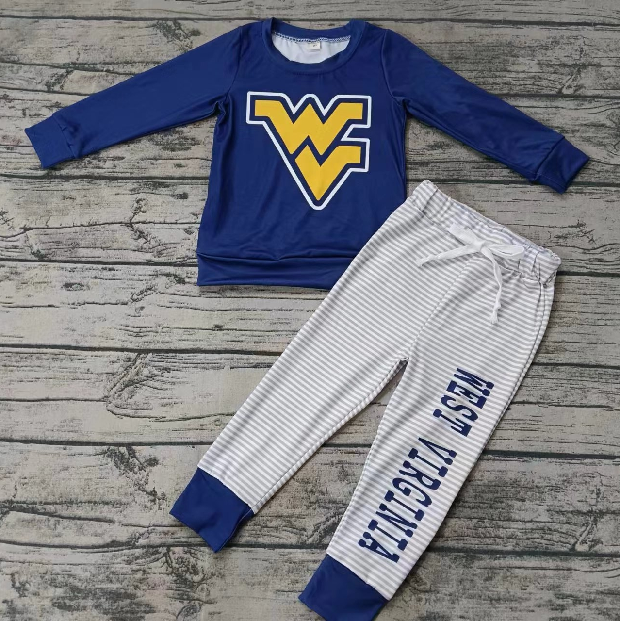 Baby Boys Football Team West Virginia Pants Set 3 MOQ Pre-order