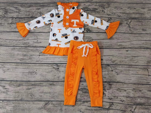 Baby Girls Football Team Tennessee Pullover Top Pants Set ,Dealine Time : 30 th April