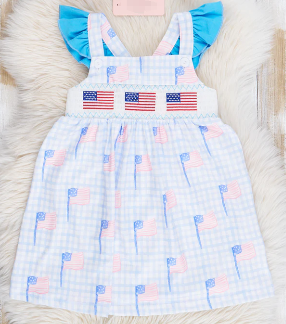 Baby Girls July 4th USA Flag Dress Pre-order 3 MOQ