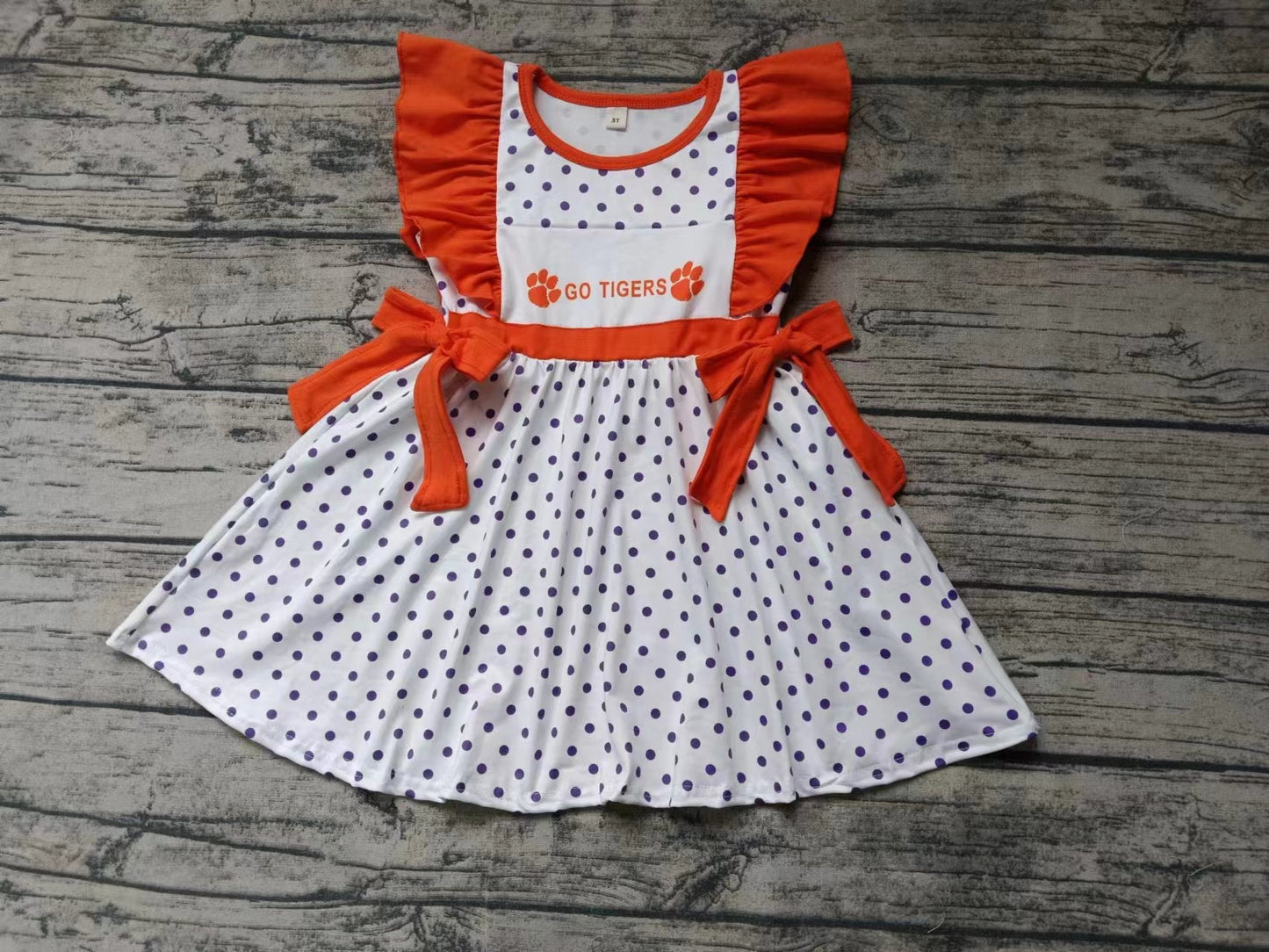 Baby Girls Go Tigers Football Team Dress Preorder 3 MOQ