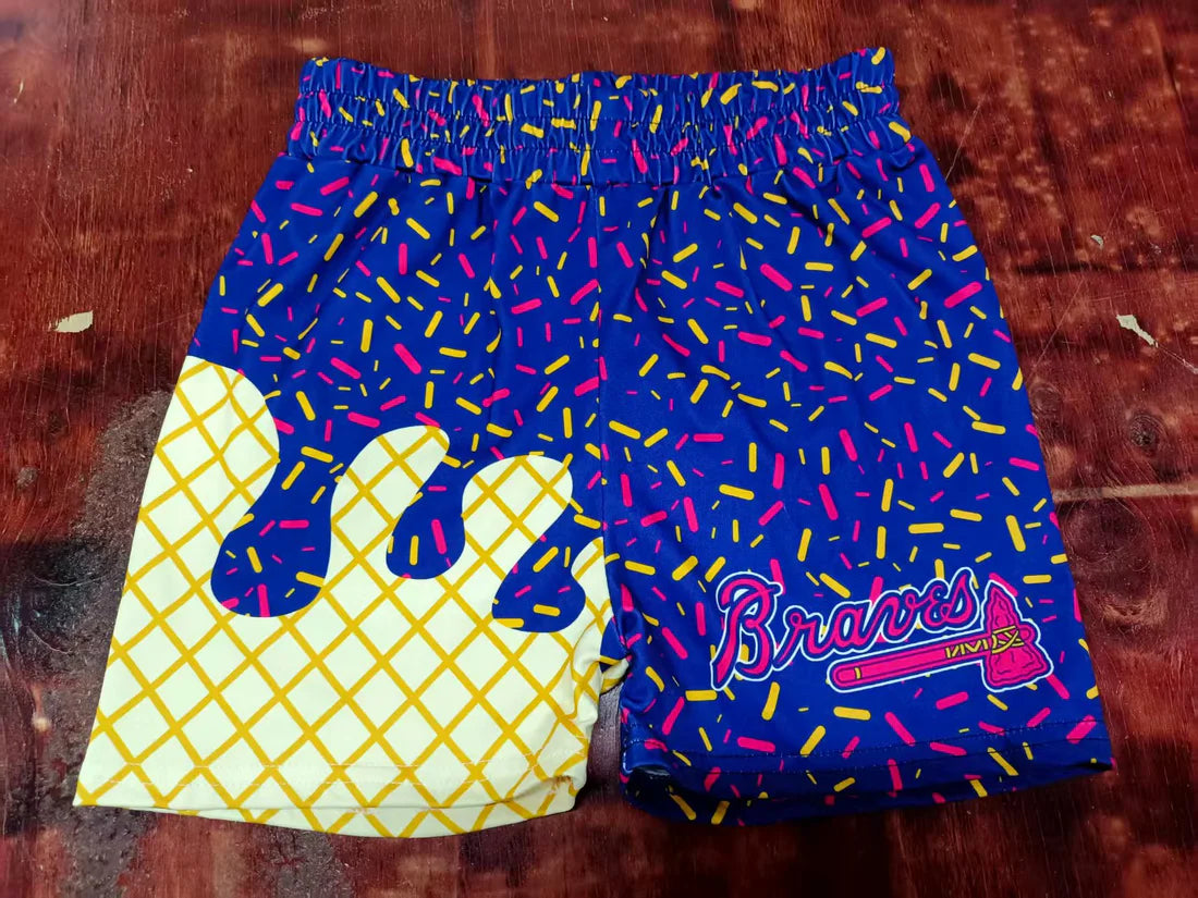 Baby Boys Ice Cream Drip BnavesTeam Sports Shorts 5 MOQ