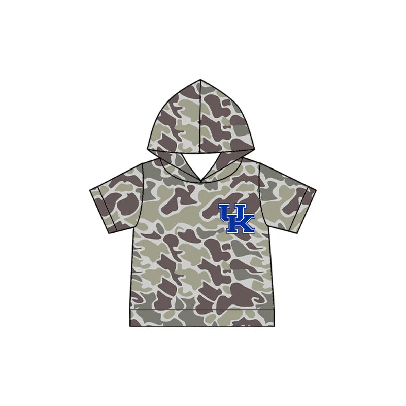 Preorder 5 MOQ Baby Boys Camouflage UK Team Sports Short Sleeve Hoodie Top