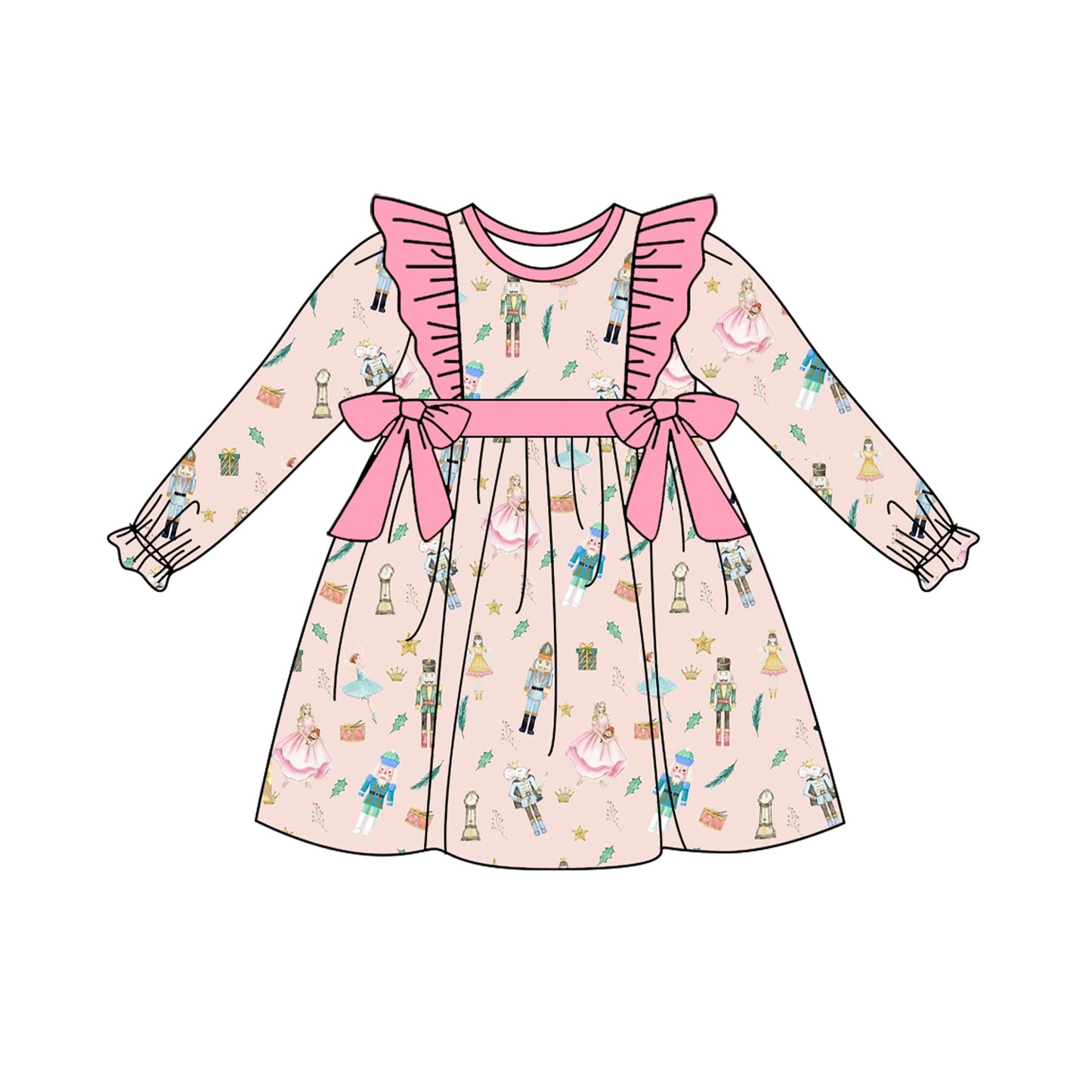 Baby Girls Christmas Party Pink Dress Pre-order 3 MOQ