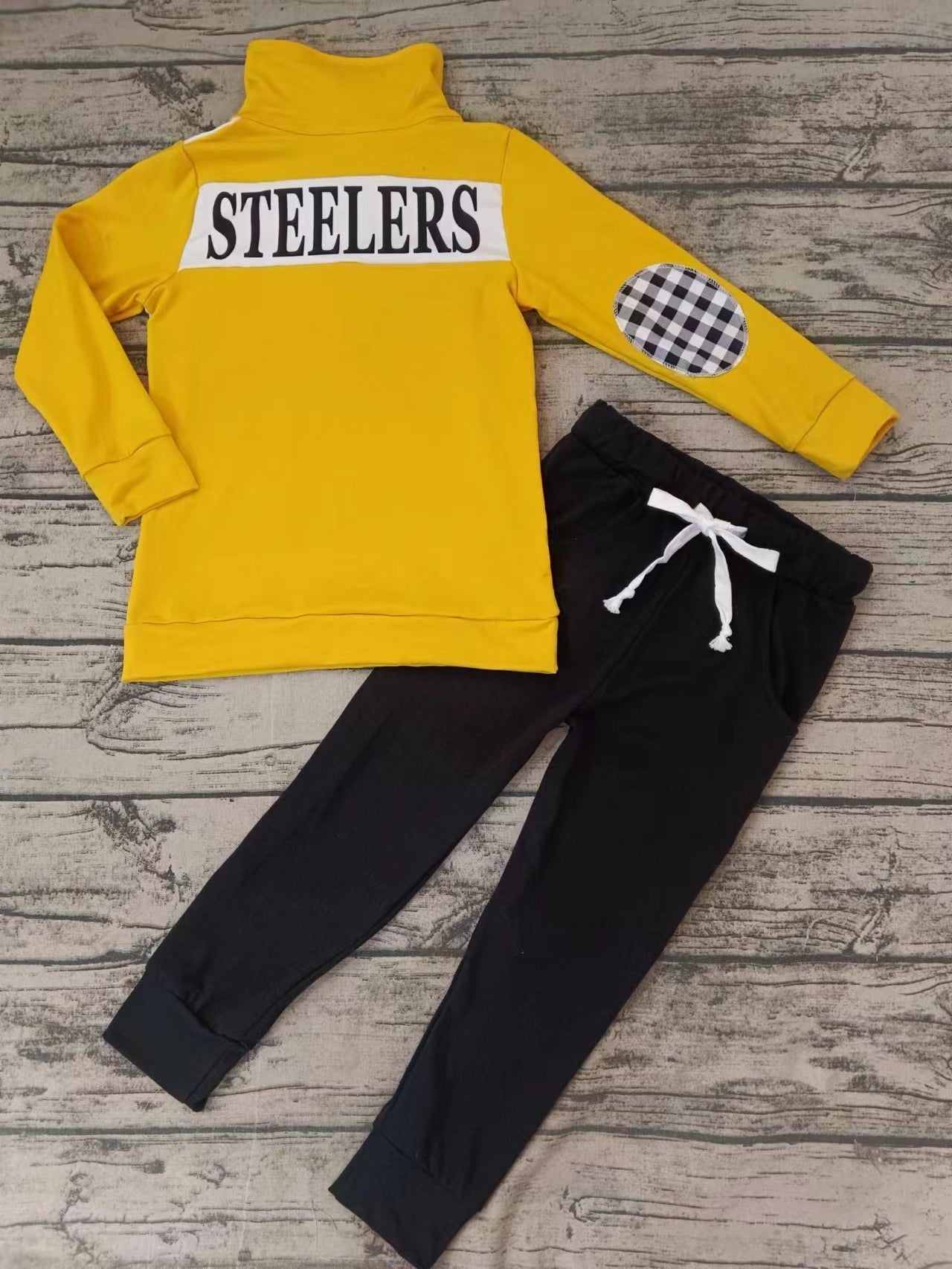 Baby Boys Sport Team Steelers Pullover Top Pants Sets 5 MOQ Preorder