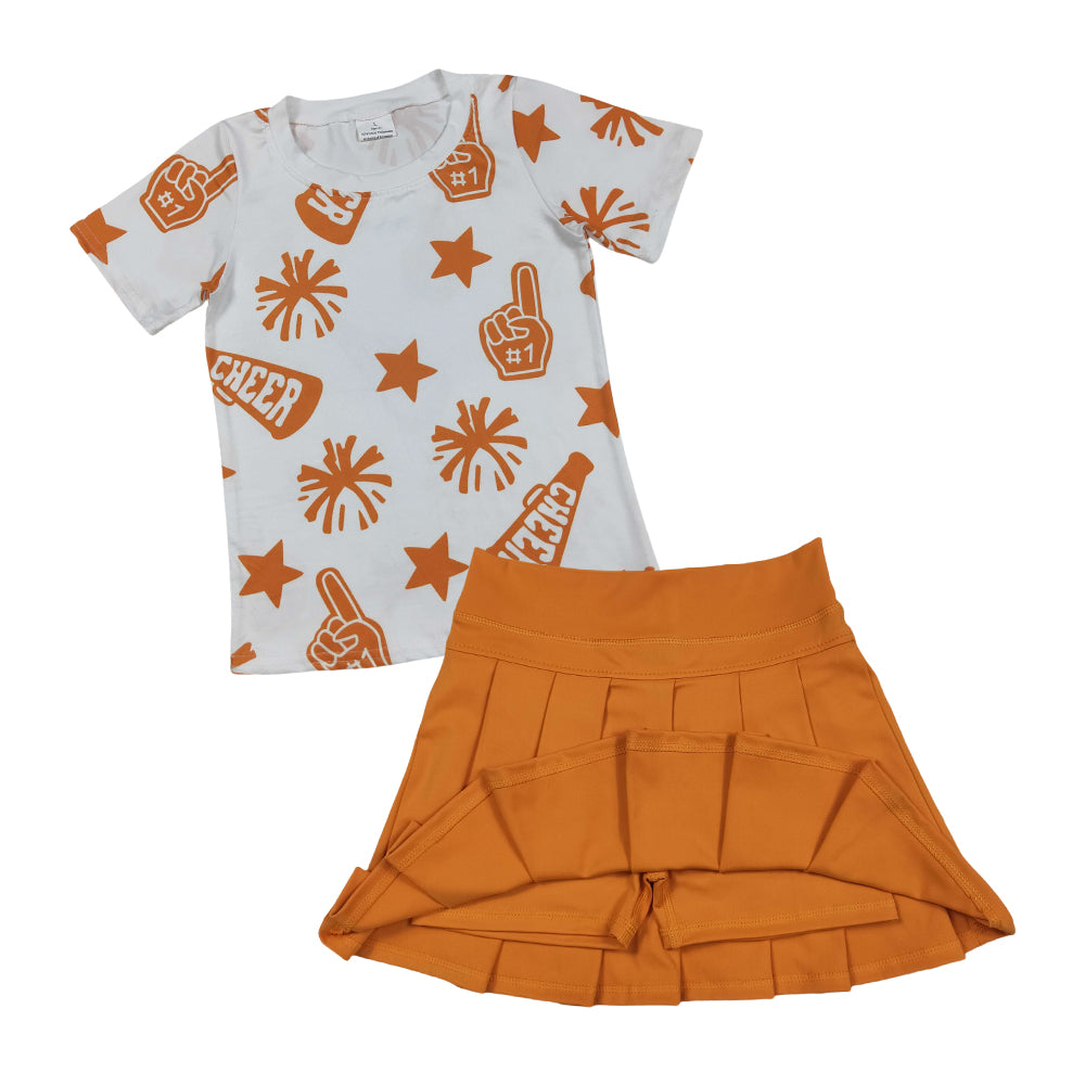 Kids Girls Orange Sport Team Top With Bottom Outfit