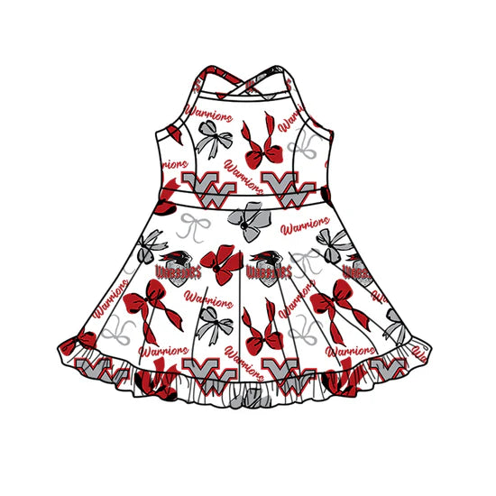 Preorder 5 MOQ Kids Sport Football Team Warriors Bow Matching Clothing