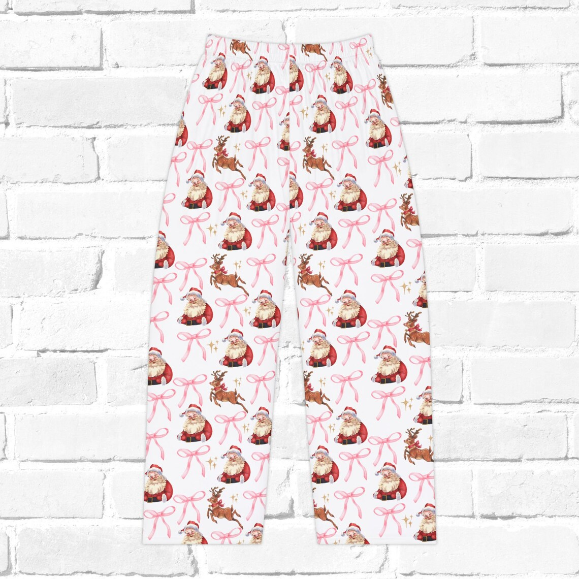 Adult Women Christmas Vintage Santa Bow Pants Pre-order 3 MOQ )