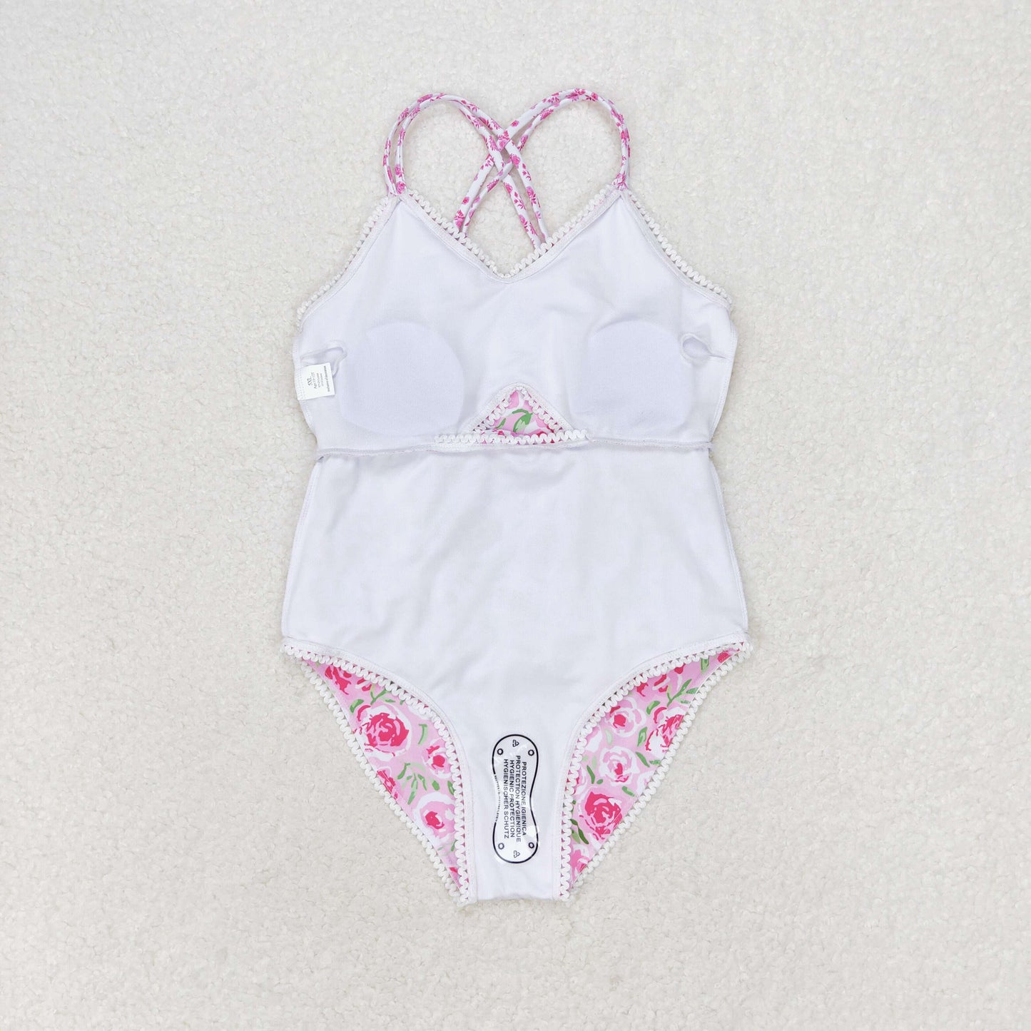 Baby Girls Pink Flower One-piece Swimsuit Beach Wear