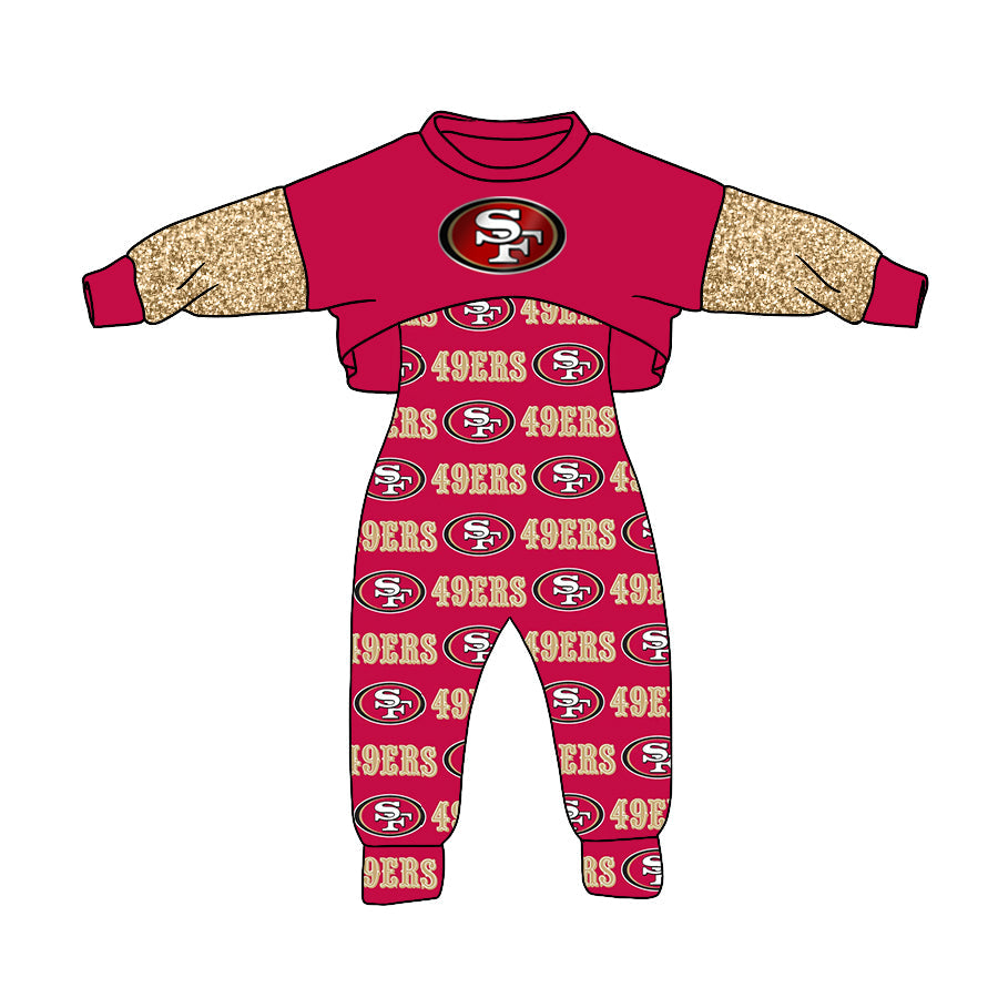 5 MOQ Kids Girls SF Football Team Outfit