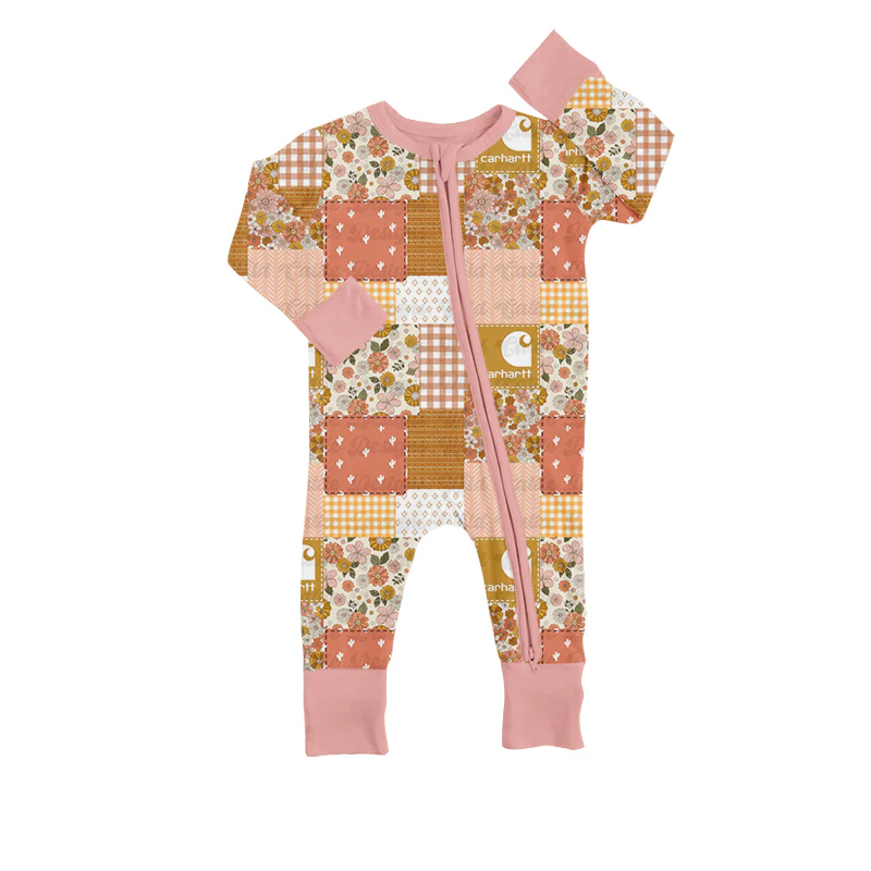 Baby Girls Bamboo Floral Patch Zipper Romper Deadline Time : 22th Oct
