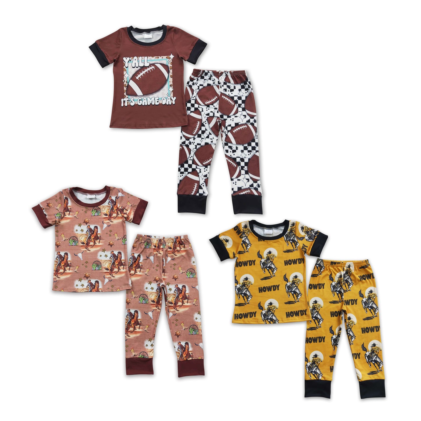 Western Boys Short Sleeve Pajama Set on Sale $5.5