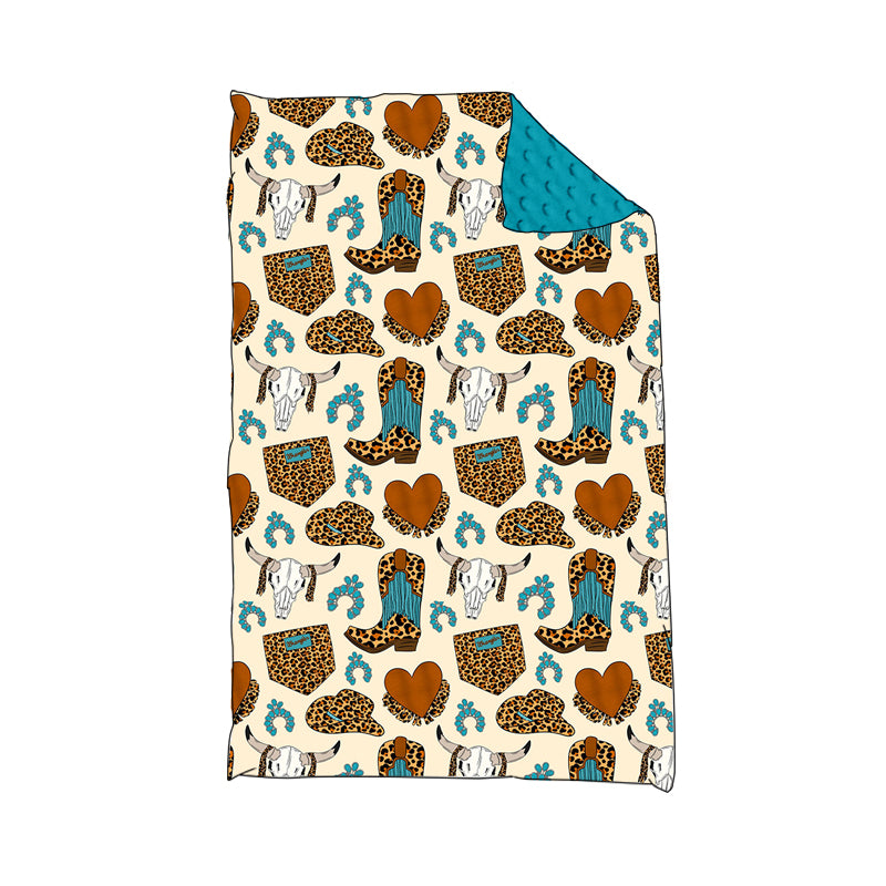 3 MOQ Baby Western Cow Boots Blanket Pre-order