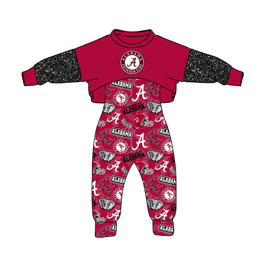 5 MOQ Kids Girls Alabama Football Team Outfit