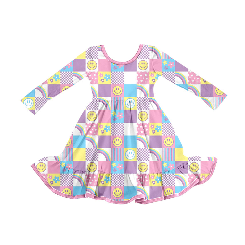 20 MOQ Preorder Baby Girls Flowers Long Sleeve Bamboo Dress