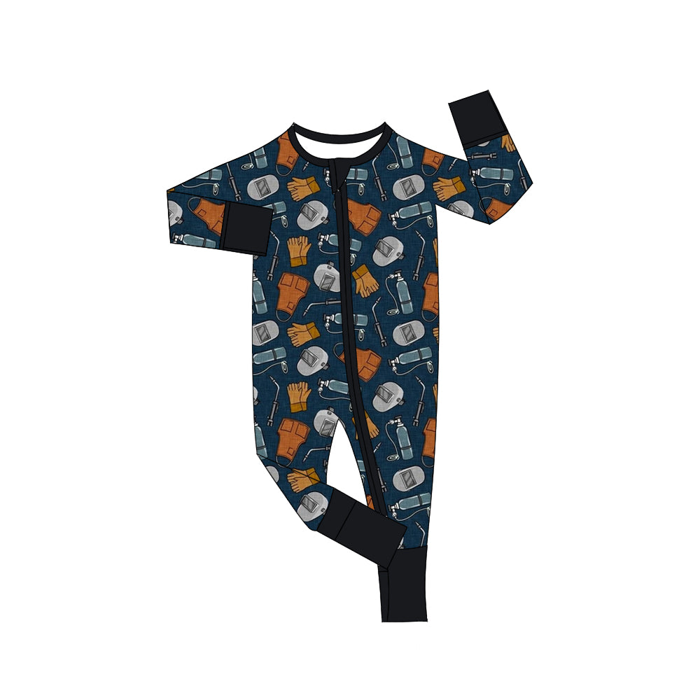 Long sleeves welder tool baby kids zipper romper Deadline 21th June