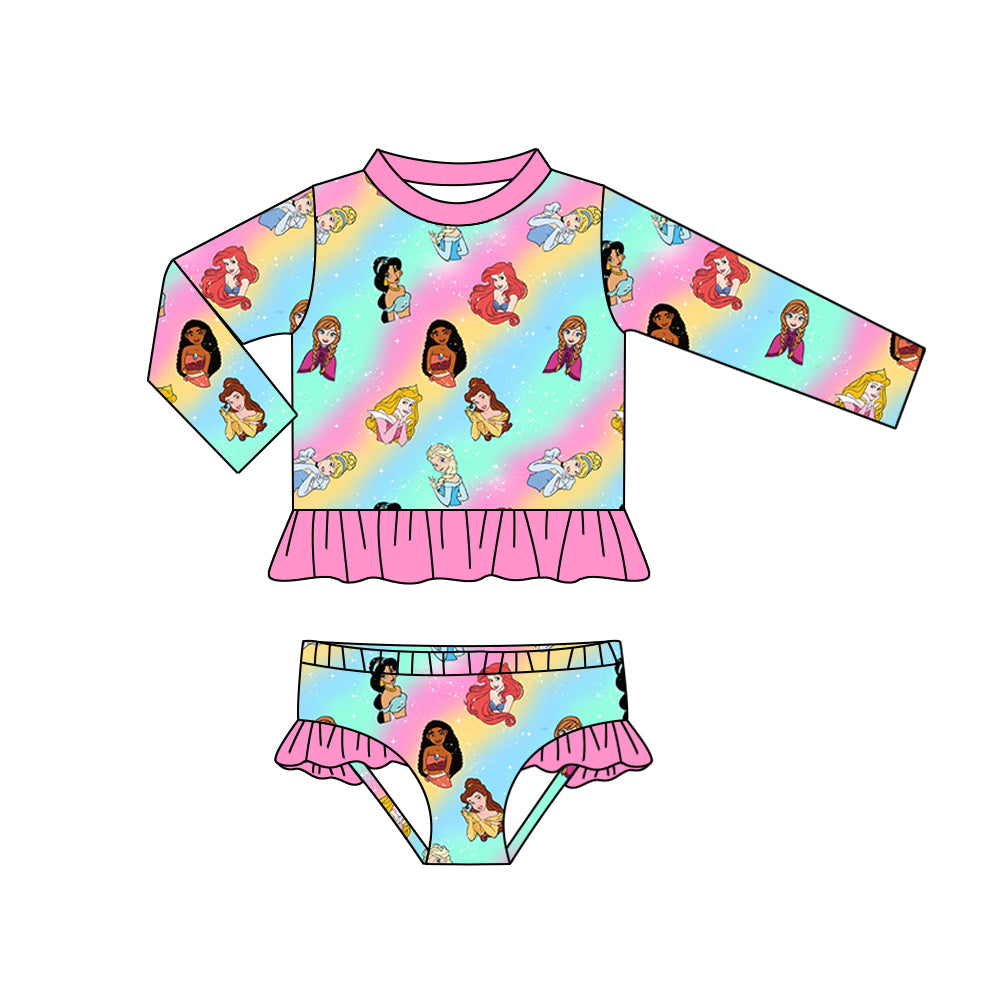 Summer Baby Girls Princess Long Sleeve Swimsuit NO MOQ , Dealine Time : 21th April