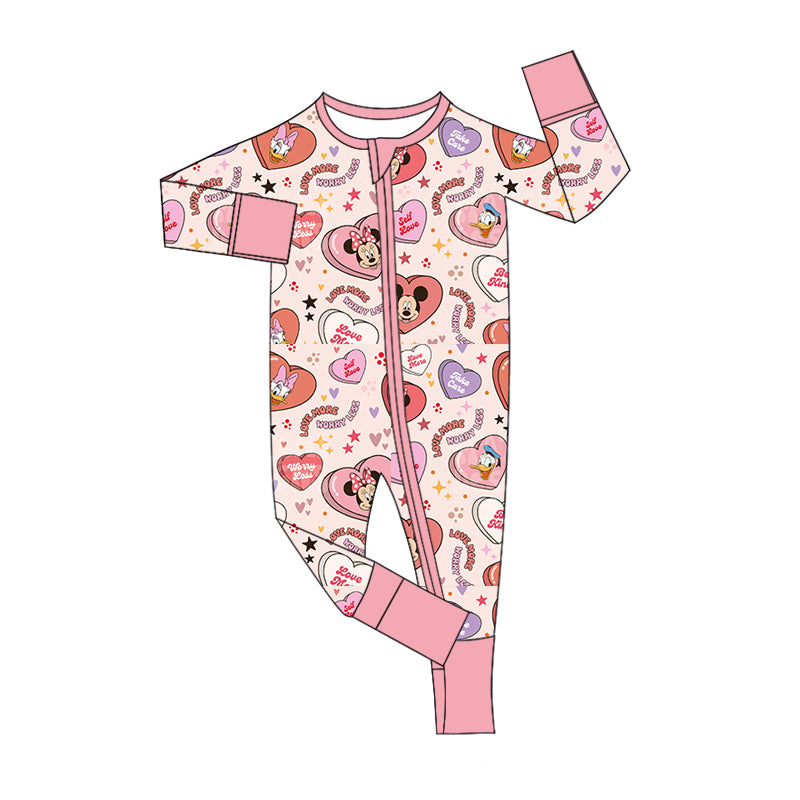 Baby Girls Zipper Romper Love More Worry Less 5 MOQ Preorder