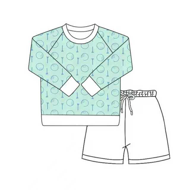 Preorder , 5 MOQ Baby Boys Golf Top With Shorts Set