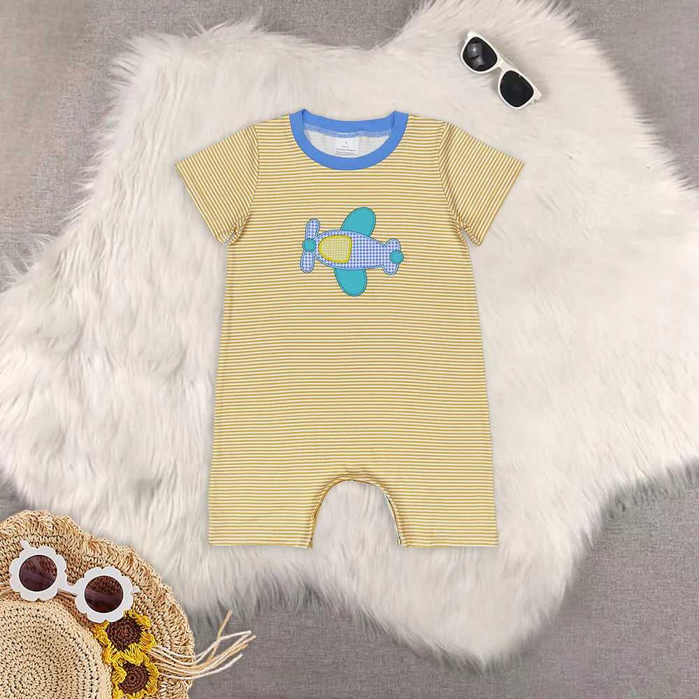 Baby Boys Sibling Brother Embroidery Aircraft Clothing