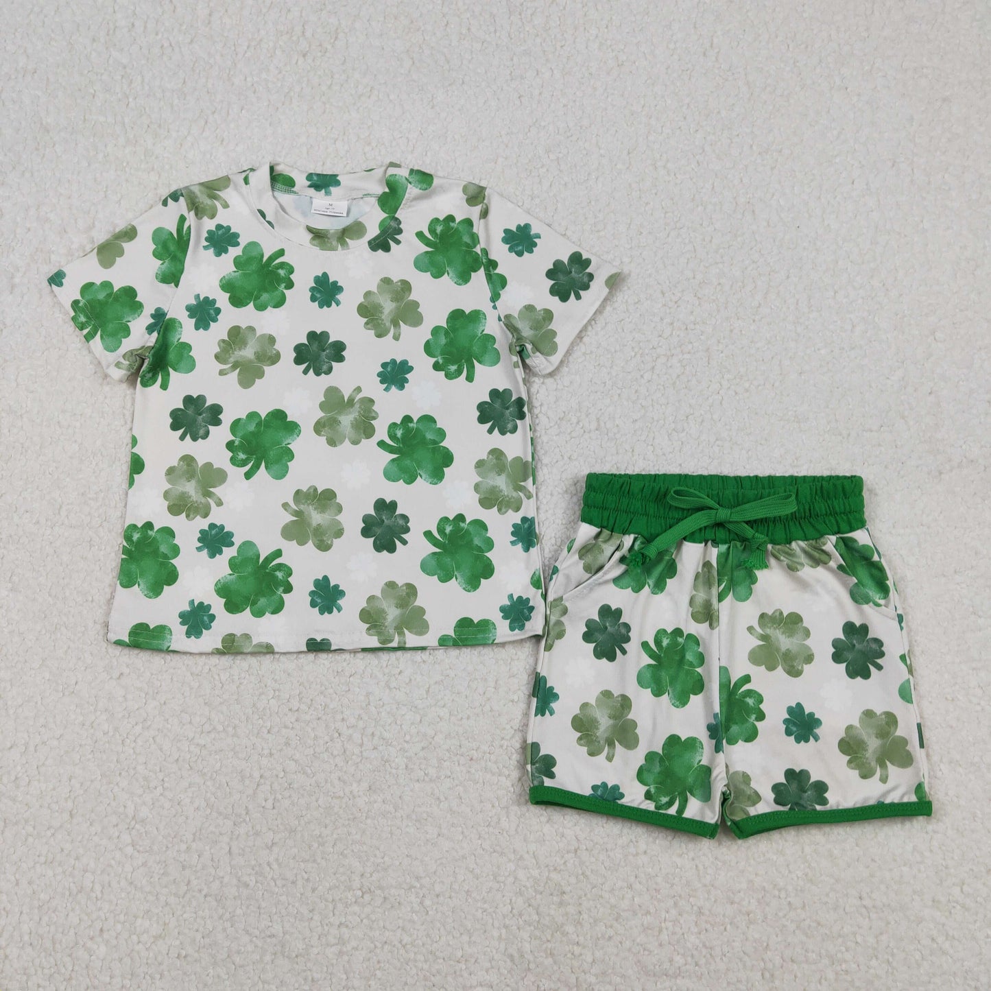GSSO2744 Baby Boys St. Patrick's Day Shamrock Shorts Set