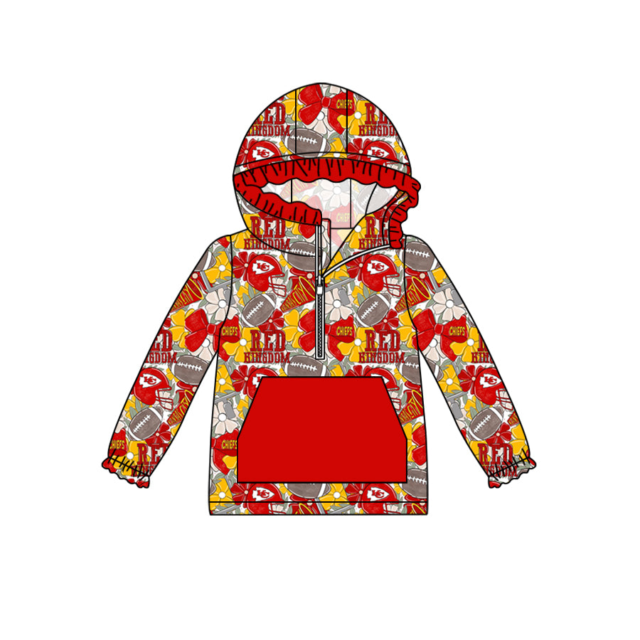 Baby Girls Sport Team KC Red Hoodie Top Preorder 3 MOQ