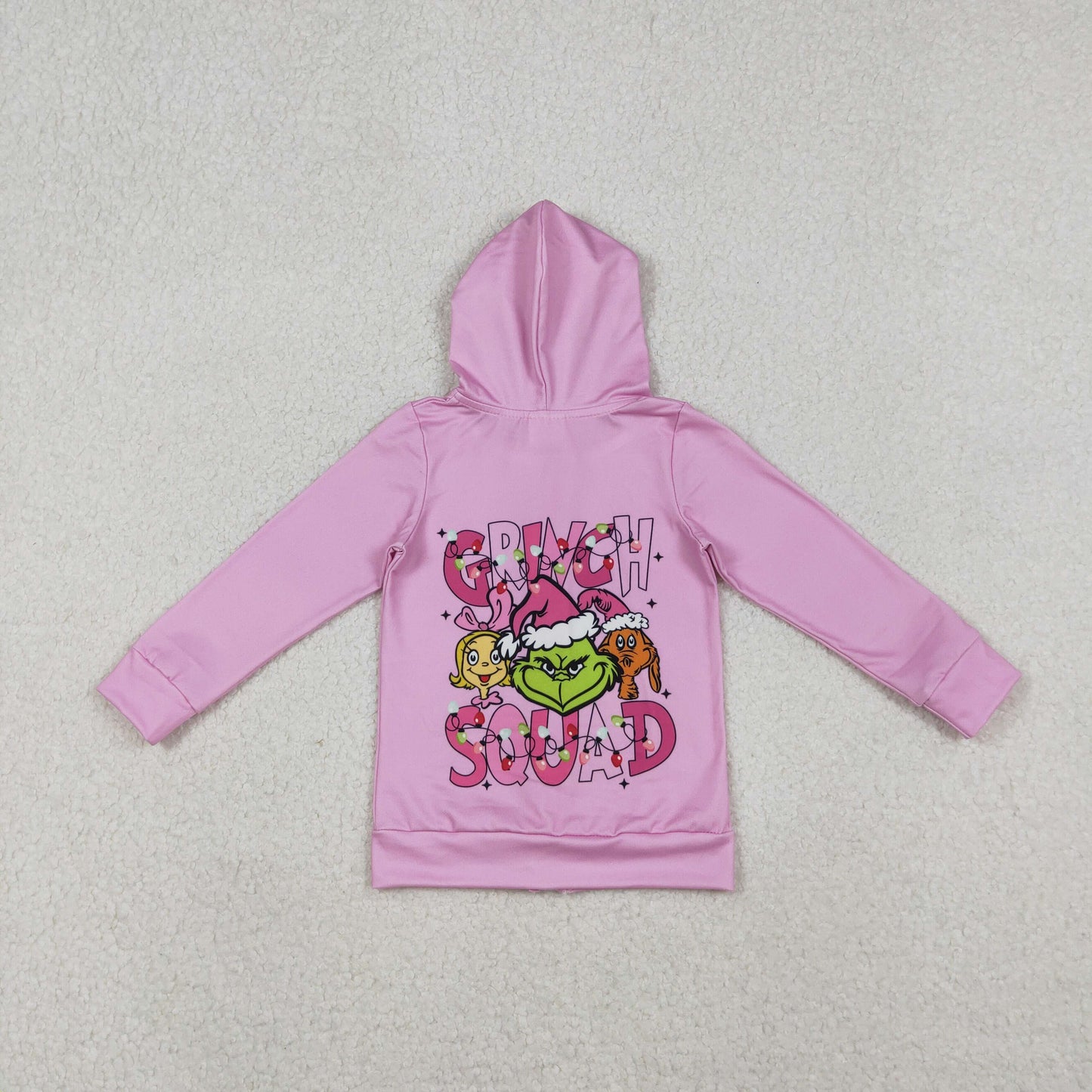 Toddler Girls Christmas Zipper Long Sleeve Hoodie Top