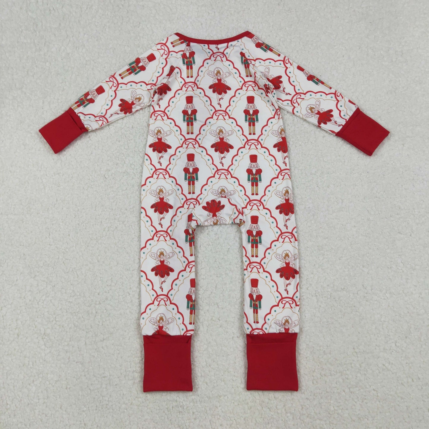 Baby Girls Christmas Nutcracker Long Sleeve Zipper Romper