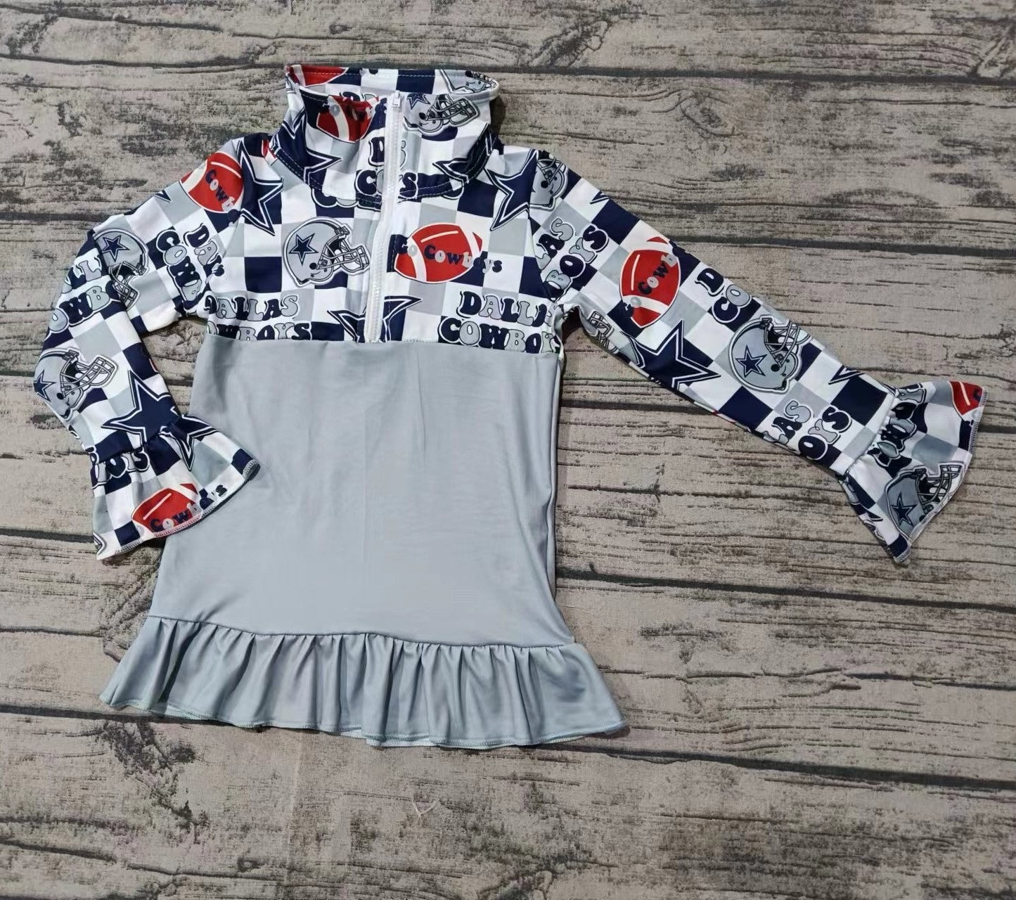 Baby Girls Sport Team Long Sleeve Cowboys Pullover Top 5 MOQ Preorder
