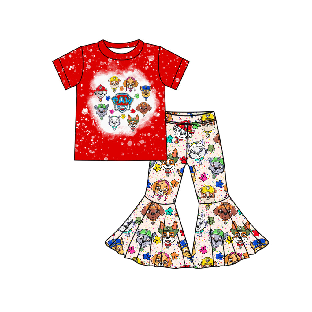 Baby Girls Cartoon Dog Bell Bottom Pants Outfit 5 MOQ Preorder